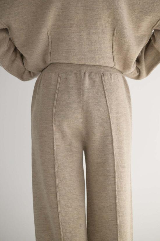  로렌 마누지안 스트레이트 팬츠 더블 니트 팬츠 - LAUREN MANOOGIAN