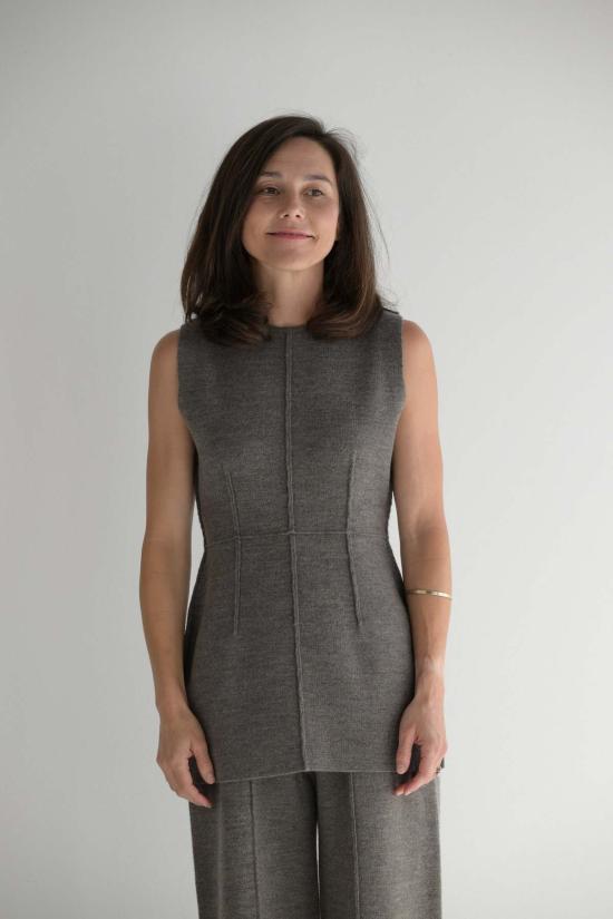  Lauen Manoogian 민소매 티셔츠 로렌 마누지안 더블 니트 보디스 - OTHER BRANDS