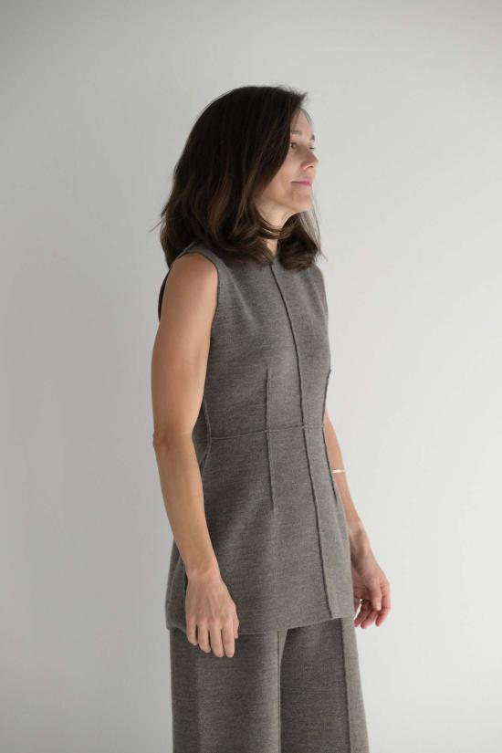  Lauen Manoogian 민소매 티셔츠 로렌 마누지안 더블 니트 보디스 - OTHER BRANDS