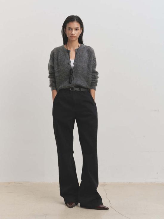  토니웩 데님 팬츠 토니와크 레이스 트리밍 진 린스드 블랙 - TONYWACK