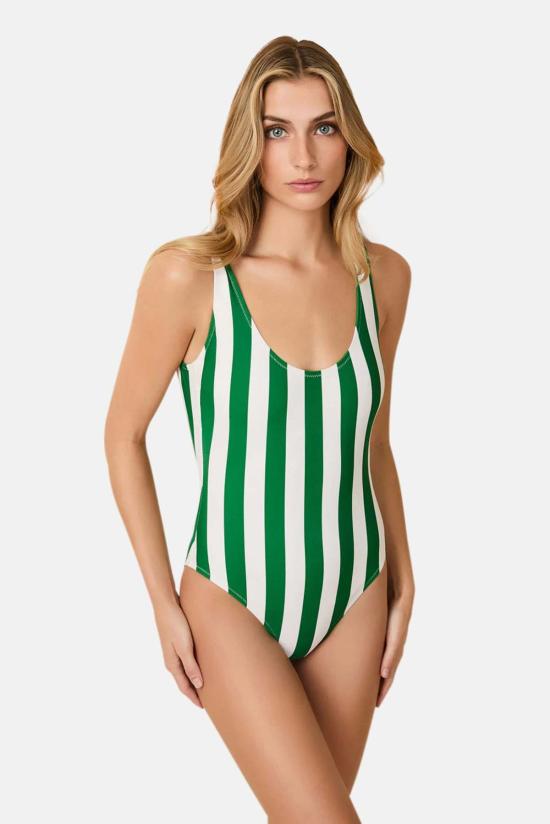  솔리드 앤 스트라이프 원피스 수영복 앤 마리 원피스