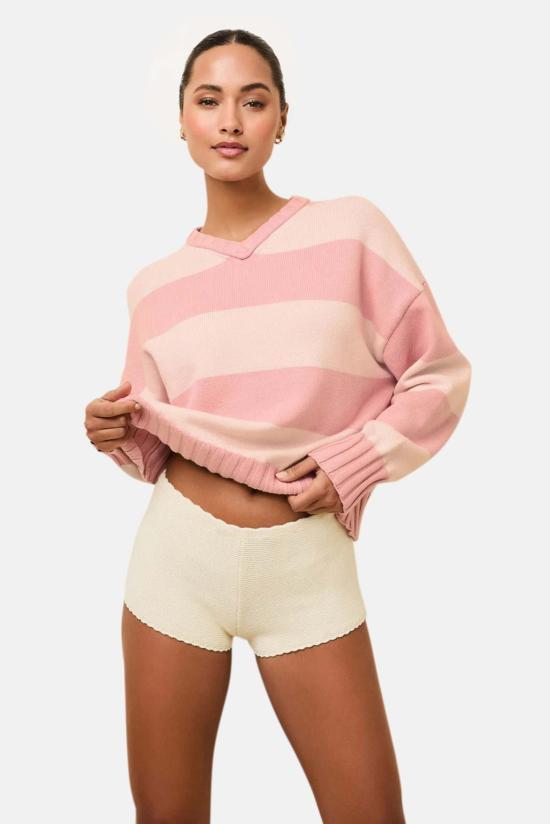  솔리드 앤 스트라이프 숏팬츠 셀레스테