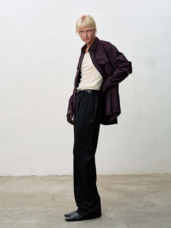  토니웩 긴팔 셔츠 토니와크 스트라이프 웨스턴  다크 버건디 - TONYWACK