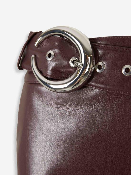 25FW 파코라반 미디 스커트 25HCJU103PU0030 P218BROWN PLUM Red - PACO RABANNE