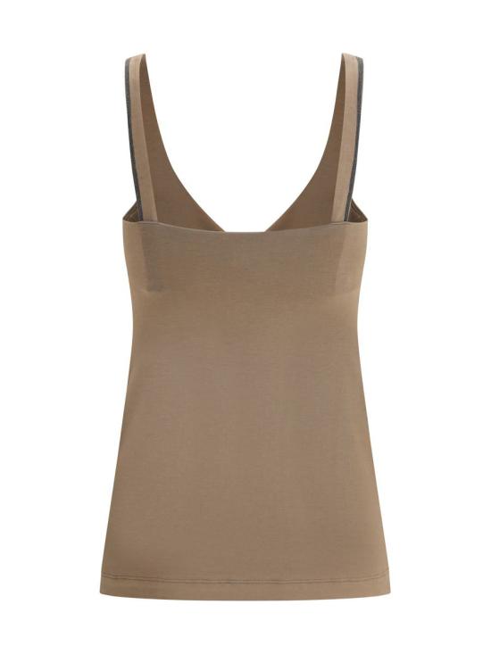 25FW 브루넬로 쿠치넬리 민소매 티셔츠 M0T18BA702 C8705 BROWN - BRUNELLO CUCINELLI