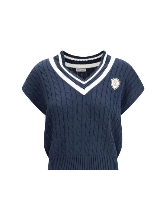 25FW 브루넬로 쿠치넬리 베스트 M19756522 CB964 BLUE