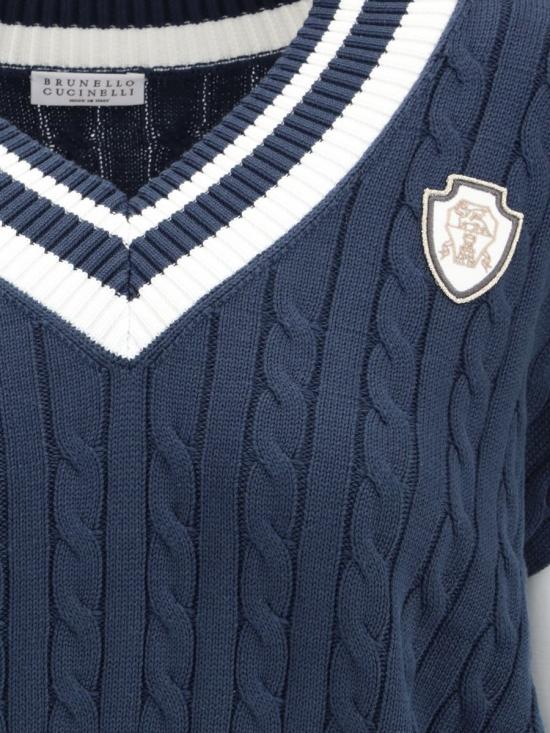 25FW 브루넬로 쿠치넬리 베스트 M19756522 CB964 BLUE - BRUNELLO CUCINELLI