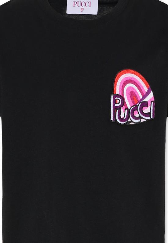25FW [키즈] 에밀리오푸치 티셔츠 PX8A91 Z3186 930 BLACK - EMILIO PUCCI