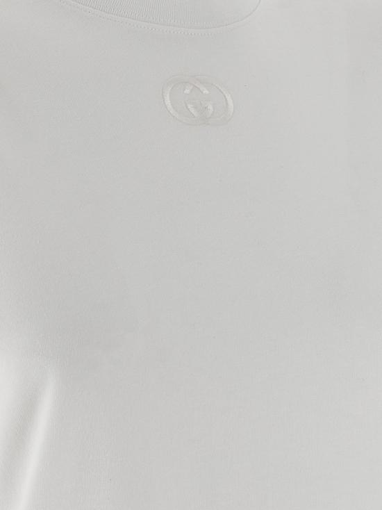 25FW 구찌 로고 자수 코튼 저지 반팔 티셔츠 837959 XJHJR9692 WHITE - GUCCI