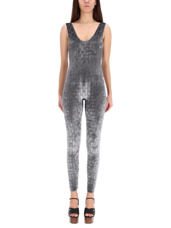 26FW 구찌 GG 크리스탈 엠브로이드 점프수트 850293 XUANS1037 GREY
