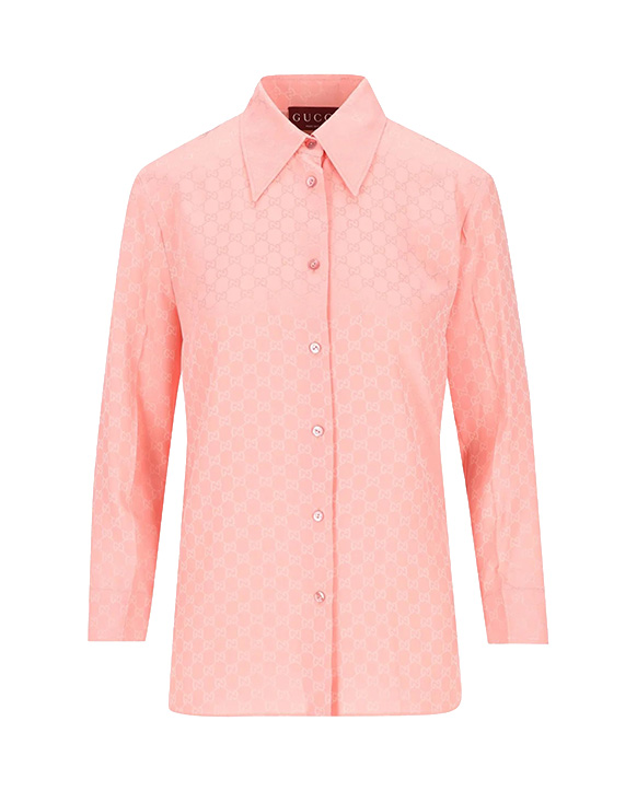 26FW 구찌 GG 자카드 실크 셔츠 849973 Z7AZH5136 PINK