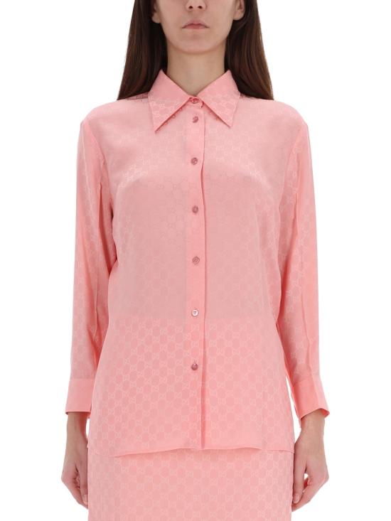 26FW 구찌 GG 자카드 실크 셔츠 849973 Z7AZH5136 PINK