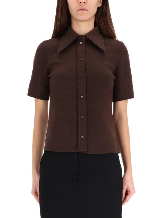 26FW 구찌 울 코튼 저지 셔츠 836442 Z7AXV2063 BROWN