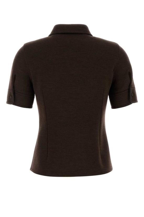 25FW 구찌 울 코튼 저지 셔츠 836442Z7AXV 2063 BROWN - GUCCI