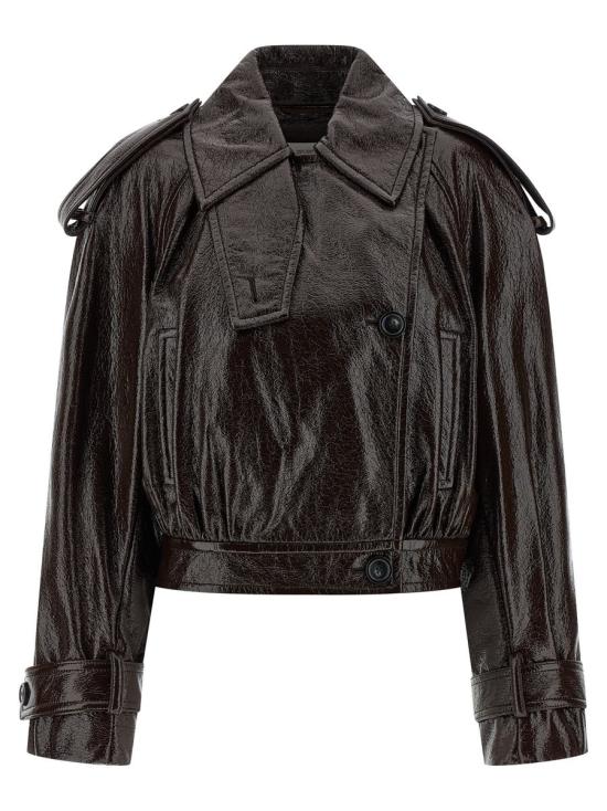 25FW 스포트막스 가죽 자켓 2522086063600002 BROWN