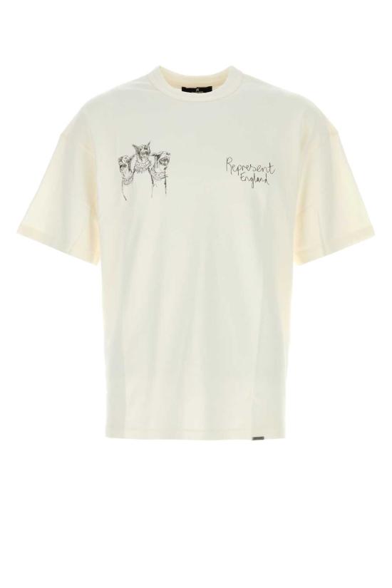 25FW 리프레젠트 반팔 티셔츠 MLM10038372 FLAT WHITE DOM