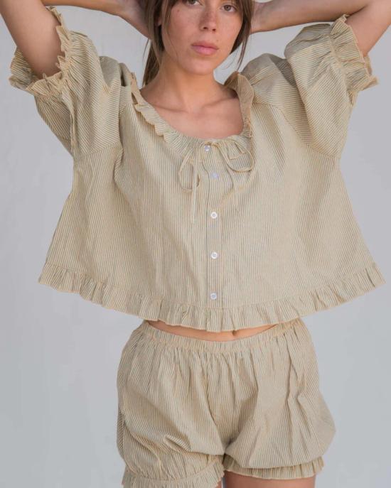  Sønderhaus 언더웨어 쇤더하우스 로미오 세트 그린 스트라이프