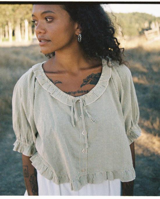  Sønderhaus 라운지 웨어 쇤더하우스 로미오 세트 그린 스트라이프 - OTHER BRANDS