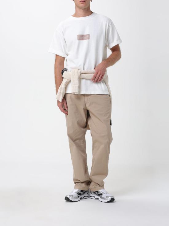25FW 스톤 아일랜드 스트레치 오가닉 코튼 트윌 레귤러 핏 치노 트라우저 3100035S0A10 V009A Beige - STONE ISLAND