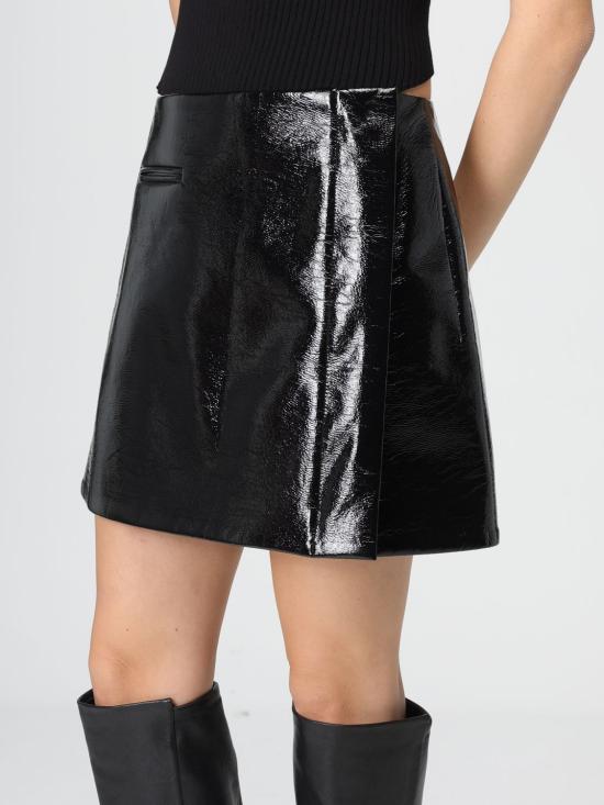 25FW 쿠레쥬 미디 스커트 425CJU316VY0014 9999 Black - COURREGES