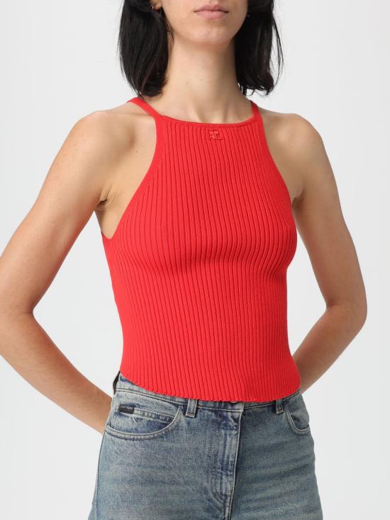 25FW 쿠레쥬 민소매 티셔츠 325MT0450FI0001 4040 Red - COURREGES