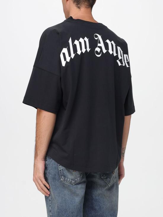 25FW 팜앤젤스 반팔 티셔츠 PMAA10BF25JER001 1003 Black 1 - PALM ANGELS