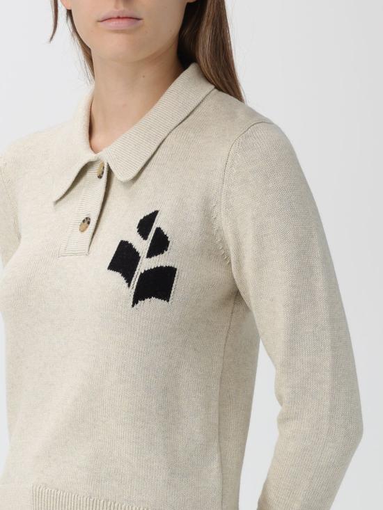 25FW 이자벨마랑에뚜왈 노라 폴로 니트 스웨터  PU0314FAA1X05E 02LY Grey - ISABEL MARANT ETOILE