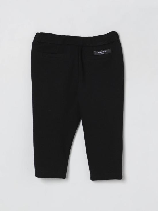 25FW [키즈] 발망 스트레이트 팬츠 BX6520J0371 930AG Black - BALMAIN