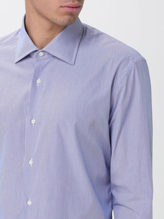 25FW 마짜렐리 셔츠 4562 RIGA CELESTE E BIANCA Striped - MAZZARELLI