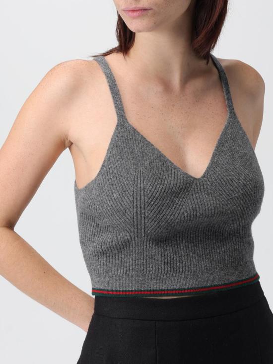 25FW 구찌 티셔츠 민소매 탑 나시 티셔츠 민소매  나시 834024XKEVL 1073 Grey - GUCCI