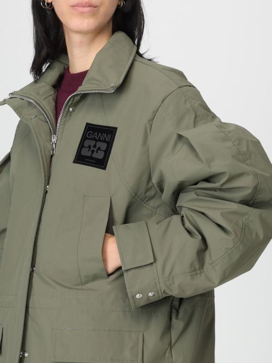 25FW 가니 오버사이즈 3중 레이어 파카 코트 W1013 861 Green - GANNI
