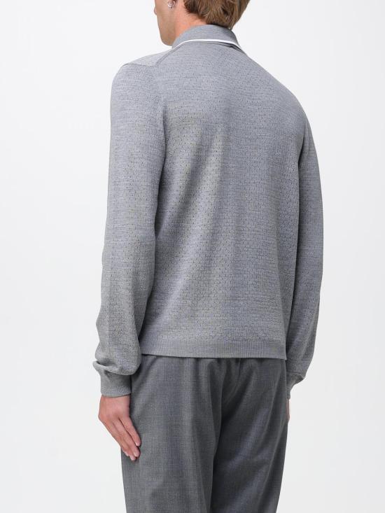 25FW 구찌 버튼 플라켓 폴로 스웨터 824573XKESP 1130 Grey - GUCCI