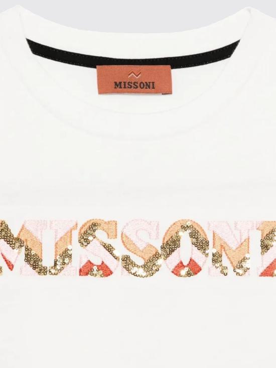 25FW [키즈] 미소니 티셔츠 MX8A61J0177 101 White - MISSONI