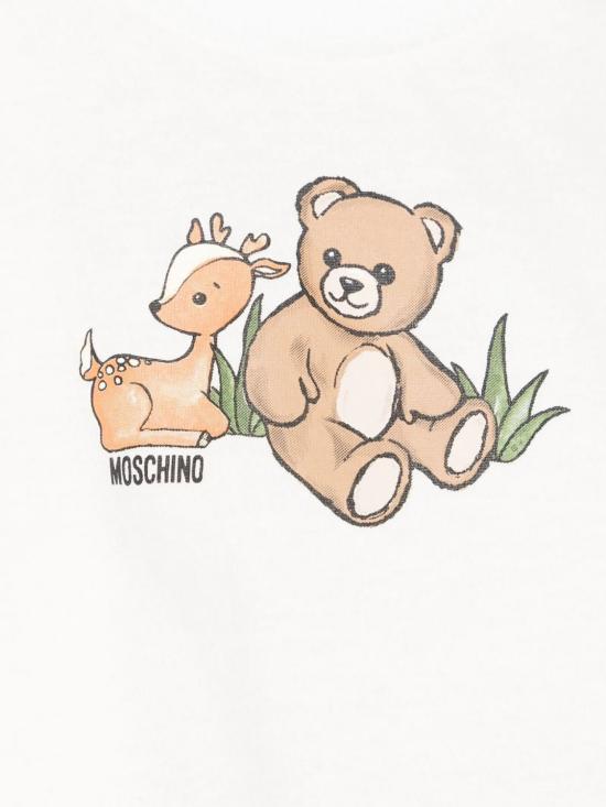 25FW [키즈] 모스키노 티셔츠 MYO00RLAA10 10063 White - MOSCHINO