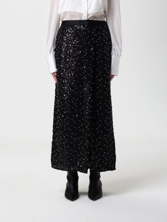 25FW 엠포리오 아르마니 롱 스커트 EW003854TE16864 FC187 Black