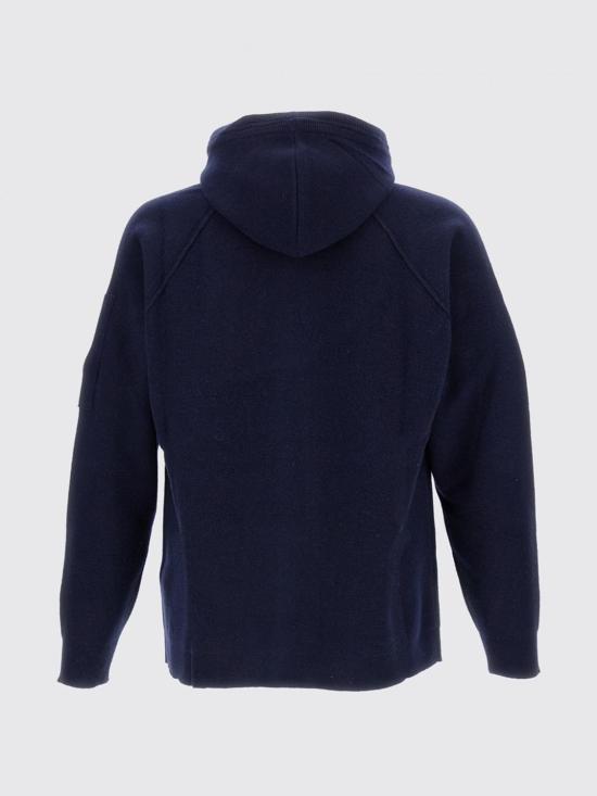 25FW 씨피 컴퍼니 램스울 GRS 후드 풀 집 스웨터 19CMKN057A110149A 888 Blue - C.P. COMPANY