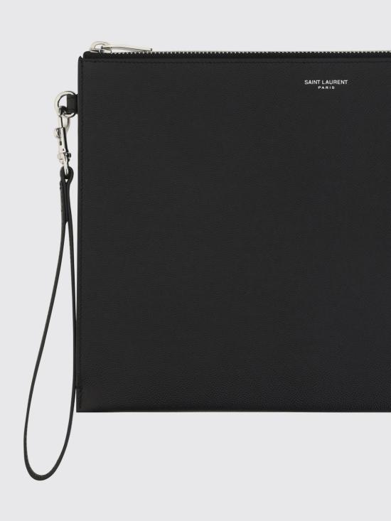 26FW 생로랑 엠보스 레더 파리 지퍼 태블릿 홀더 683865BTY0N 1000 Black - SAINT LAURENT