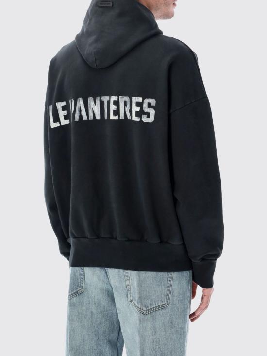 25FW 피어오브갓 릴렉스핏 로고 플리스 후드 티셔츠 FG25FW1212108BHFU 001 Black - FEAR OF GOD