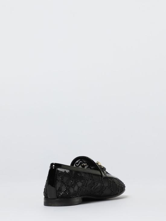 25FW 구찌 메쉬 크리스탈 조르단 로퍼 835483FAEQ0 1046 Black - GUCCI