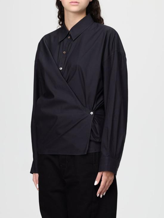 25FW 르메르 스트레이트 칼라 트위스트 셔츠 스트레이트 칼라 트위스트  SH1141LF1500 998 Blue - LEMAIRE