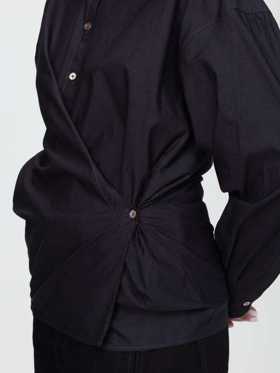 25FW 르메르 스트레이트 칼라 트위스트 셔츠 스트레이트 칼라 트위스트  SH1141LF1500 998 Blue - LEMAIRE