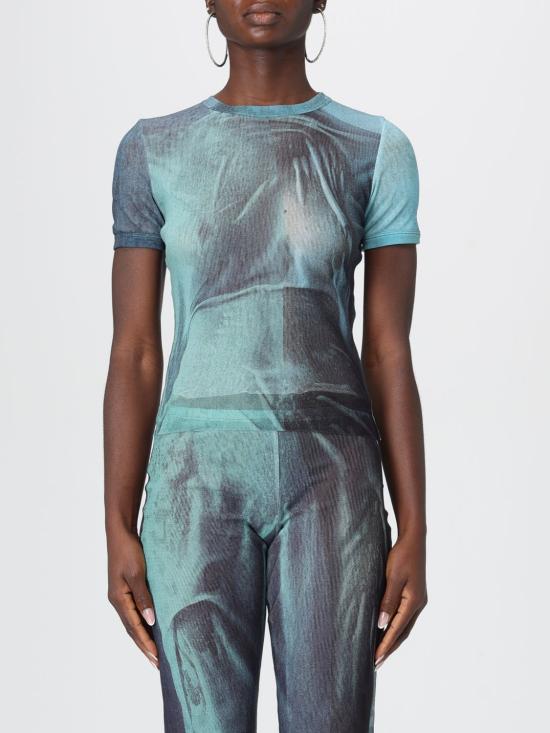 25FW 장 폴 고티에 반팔 티셔츠 TO313M004P 5557 Blue