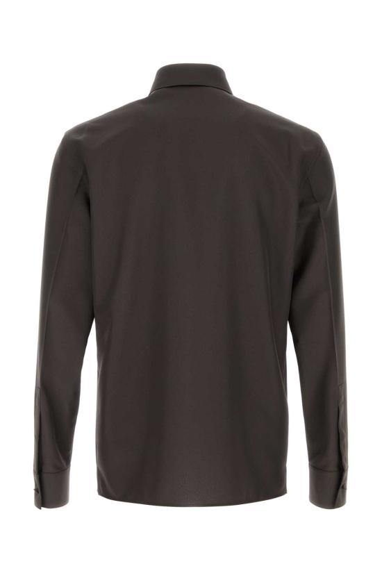 25FW 구찌 홀스빗 디테일 폴리에스터 트윌 셔츠 841624ZAFKB 2062 Brown - GUCCI