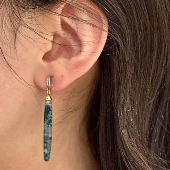  Mabel Chong 이어링 메이블 총 아게이트 스틱 아쿠아 스터드 귀걸이 - OTHER BRANDS