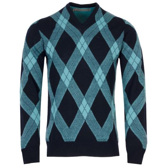  제이린드버그 긴팔 티셔츠 GMKW13122W104 GLENMUIR TARTAN TEAL L DOM
