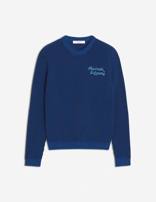  메종키츠네 스웨터 OM00805KT11260075 BRETON BLUE DOM