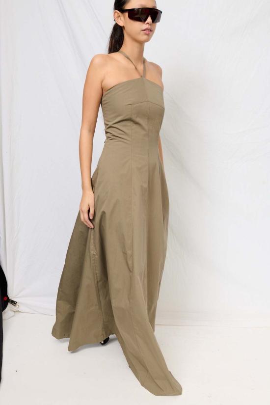  아워레가시 롱 원피스 아워 레거시 솔라로 세이지 타이드 코튼 나일론 포이즈 드레스 - OUR LEGACY