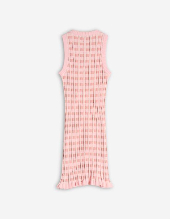  메종키츠네 베이비 폭스 패치 체크 숏 드레스 OW01606KT11200139 PINK DOM - MAISON KITSUNE
