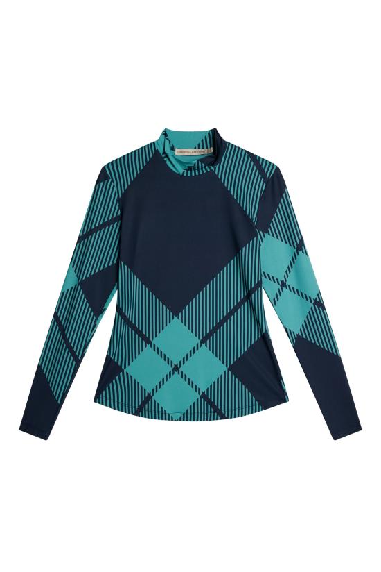  제이린드버그 트레이닝 티셔츠 GWJT13137 W104 GLENMUIR TARTAN TEAL L DOM