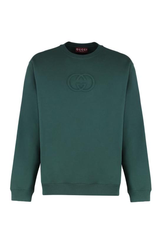25FW 구찌 브러시드 코튼 저지 스웨트셔츠 848737XJHKI 3348 GREEN